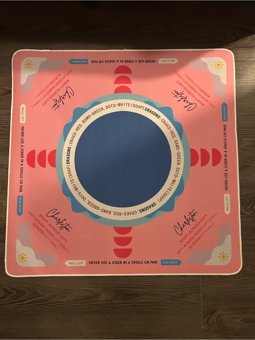 Pink and Blue Mahjong mat